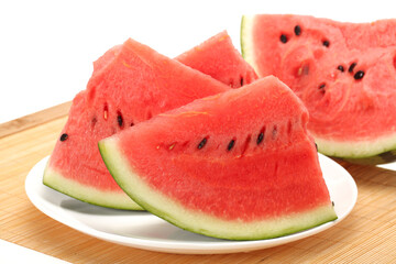 slice of watermelon on white