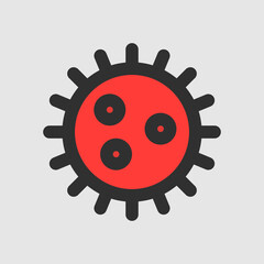 Virus icon in filled line style about laboratory, use for website mobile app presentation