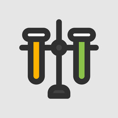 Test tube icon in filled line style about laboratory, use for website mobile app presentation