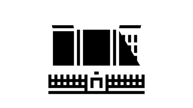 university college building education line icon animation