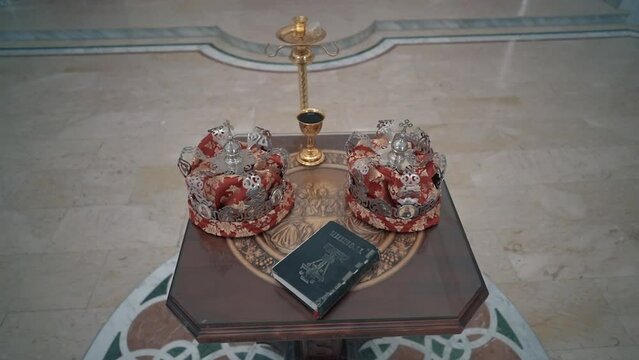 Wedding crowns Orthodox Church in Serbia