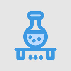 Bunsen burner icon in blue style about laboratory, use for website mobile app presentation