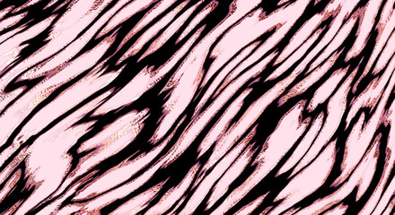 Animal print background design with natural texture and rose gold stripes.