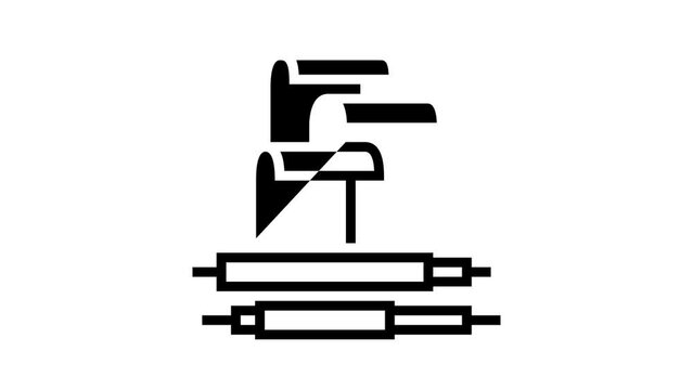 polybutadiene elastomer line icon animation