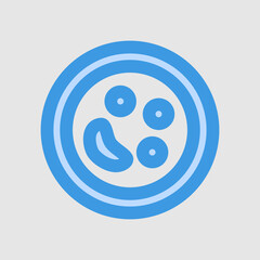 Petri dish icon in blue style about laboratory, use for website mobile app presentation