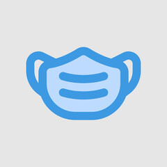 Medical mask icon in blue style about laboratory, use for website mobile app presentation