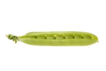 Fresh peas on white background