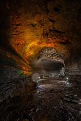 Lava column in Manjanggul cave in Jeju island, Korea. Manjanggul is one of the finest lava tunnels in the world. And it is designated as UNESCO World natural heritage.