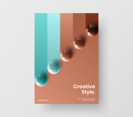 Colorful realistic balls presentation illustration. Unique poster vector design concept.