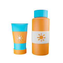 Sunscreen Lotion 3D Icon