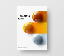 Multicolored 3D spheres booklet concept. Simple brochure vector design template.