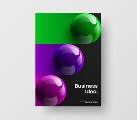 Fresh realistic balls corporate identity concept. Minimalistic pamphlet A4 design vector template.