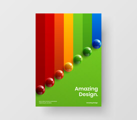 Amazing presentation vector design concept. Minimalistic 3D spheres catalog cover layout.
