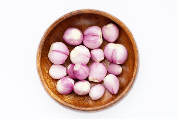 Fresh shallot on white background