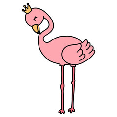 Hand Drawn Flamingo for Valentine