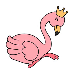 Hand Drawn Flamingo for Valentine