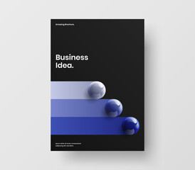 Amazing 3D balls cover illustration. Geometric corporate brochure vector design layout.