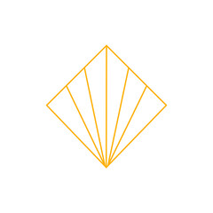 Art deco outline stroke in golden color for classy and luxury style. premium vintage line art design element © berkahjayamaterial