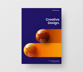 Abstract corporate cover design vector illustration. Multicolored 3D balls brochure concept.