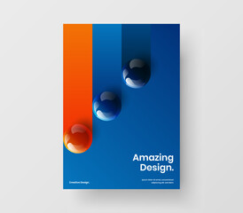Original 3D spheres journal cover concept. Amazing corporate identity vector design illustration.
