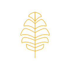 Art deco outline stroke in golden color for classy and luxury style. premium vintage line art design element