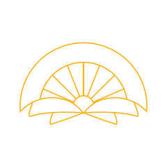 Art deco outline stroke in golden color for classy and luxury style. premium vintage line art design element © berkahjayamaterial