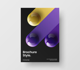 Original realistic spheres company identity template. Colorful magazine cover design vector concept.