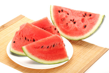 slice of watermelon on white background