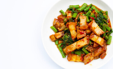 Stir fried crispy pork with holy basil