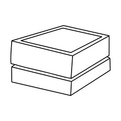 wooden gift box, hand drawn illustration