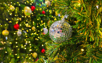 Christmas ball tree decoration, Christmas background