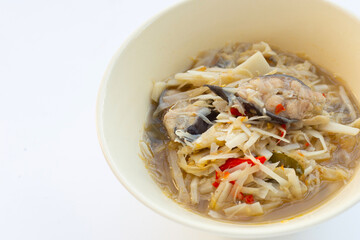 Preserved bamboo shoot with catfish curry