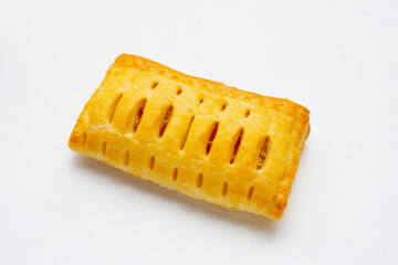Pineapple pie on white background.