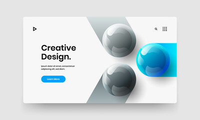 Minimalistic realistic balls company identity layout. Original site design vector concept.