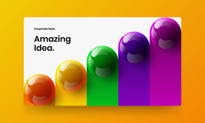 Premium pamphlet design vector layout. Fresh realistic balls flyer concept.