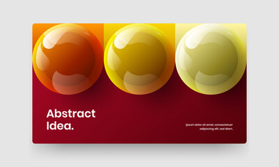 Minimalistic 3D spheres booklet template. Premium site vector design layout.