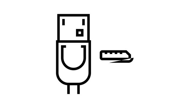 dp displayport line icon animation