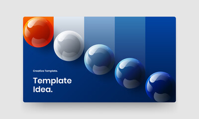 Multicolored realistic balls leaflet concept. Trendy website screen vector design template.