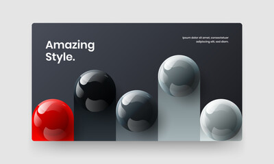 Creative company cover design vector concept. Unique realistic spheres corporate brochure template.