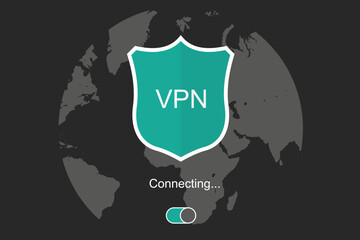 VPN connection. Virtual Private Network. Vector flat design