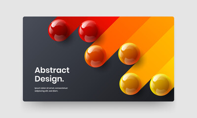 Geometric realistic balls banner illustration. Modern company identity design vector layout.
