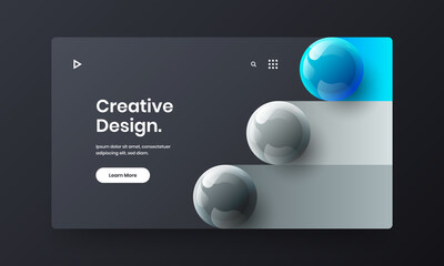 Clean 3D balls poster concept. Unique corporate cover design vector layout.