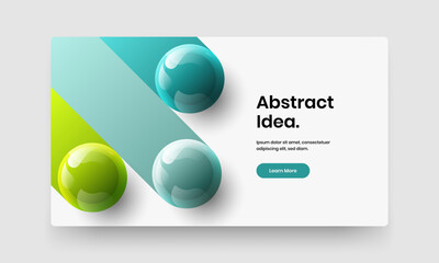 Bright realistic balls cover layout. Trendy company brochure design vector concept.