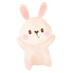 cute cartoon rabbit isolated on white