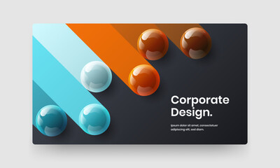 Colorful company identity vector design layout. Vivid 3D spheres brochure template.