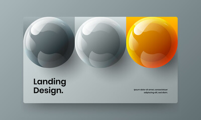 Multicolored realistic balls company identity layout. Abstract annual report design vector concept.