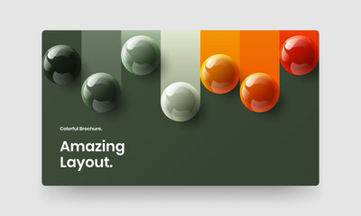 Unique landing page vector design template. Premium 3D balls placard illustration.