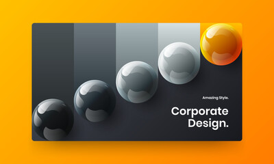 Amazing realistic balls company identity template. Colorful book cover design vector concept.
