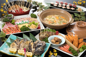 宴会料理・ビュッフェ・バイキング・パーティー・大皿・卓盛り料理	