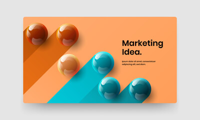 Isolated 3D spheres corporate cover template. Unique site vector design illustration.